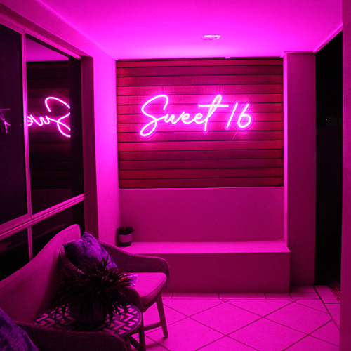 Sweet 16 Neon Sign Hire - Party Hire Brisbane