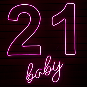 21 Baby Neon Sign Hire