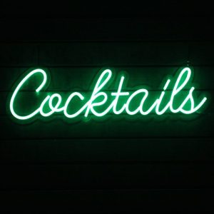 Cocktails Neon Sign Hire