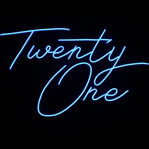 Twenty One Neon Sign Hire - Image 4