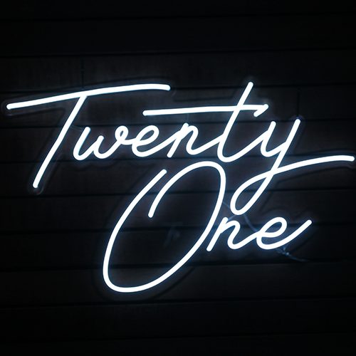 Twenty One Neon Sign Hire - Image 2