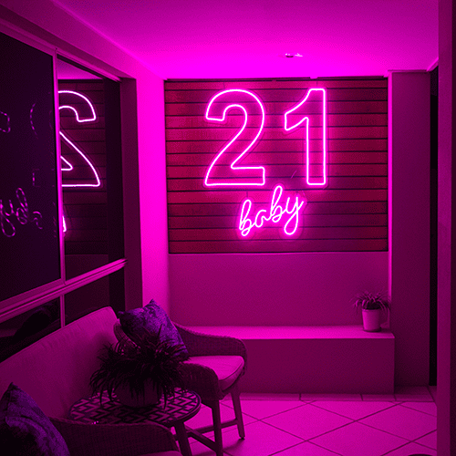 21 Baby Neon Sign Hire - Image 2