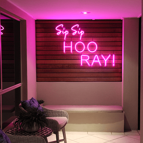 Sip Sip Hoo Ray neon sign hire - Image 2